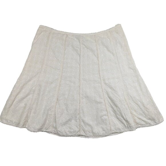 Sigrid Olsen A-line Eyelet Lace Skirt Size 16 - Picture 1 of 6
